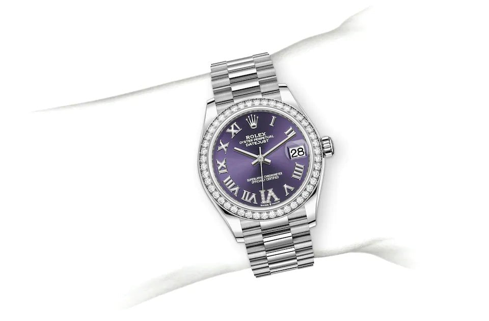 Rolex oyster perpetual datejust purple cheap
