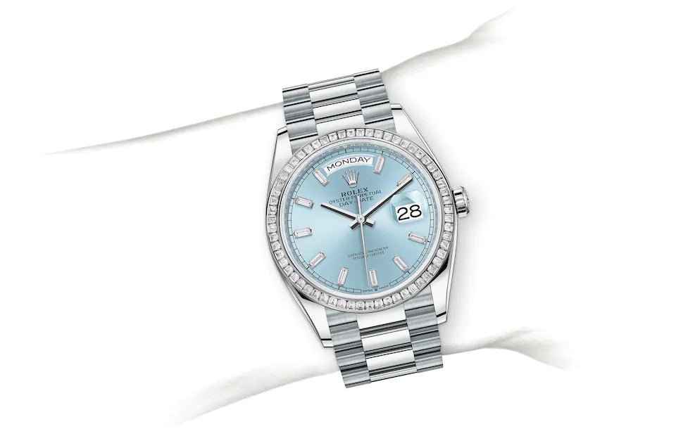 Rolex day date clearance blue diamond dial
