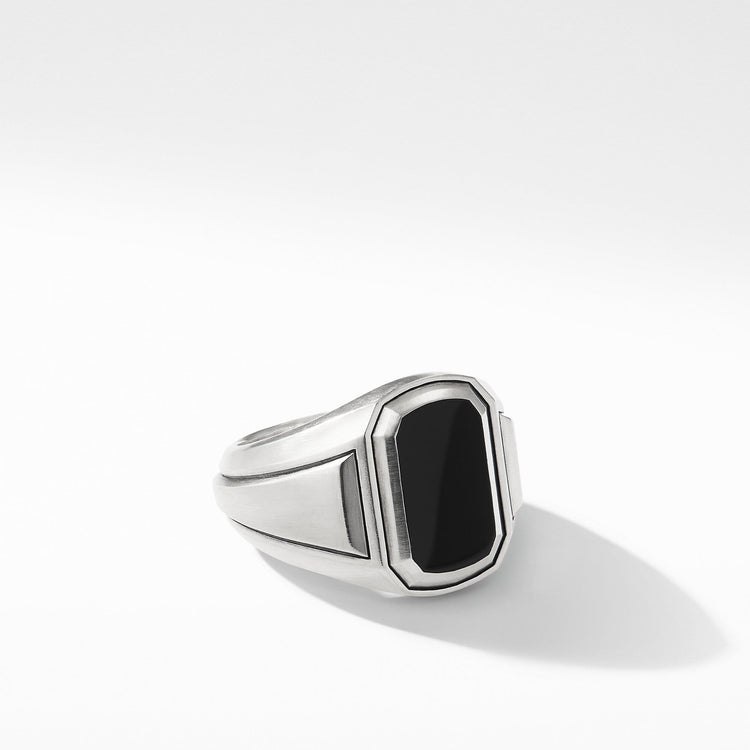 Deco Signet Ring with Black Onyx - David Yurman- Diamond Cellar