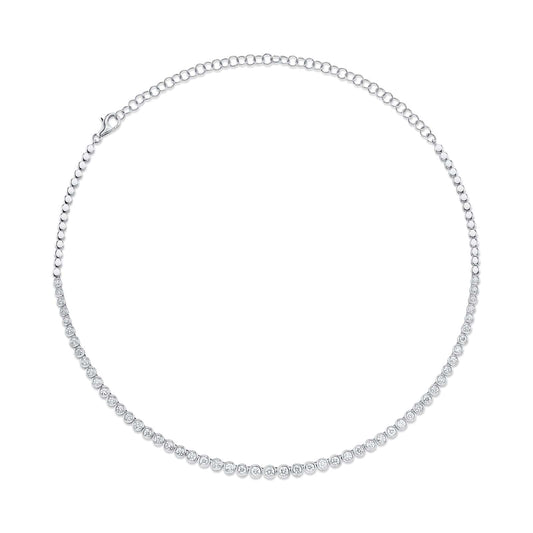 Diamond Bezel Tennis Necklace - Shy Creation- Diamond Cellar