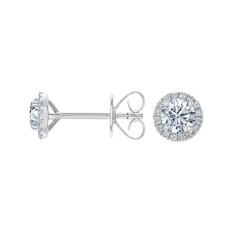 Diamond Center of My Universe Halo Earrings - Forevermark- Diamond Cellar