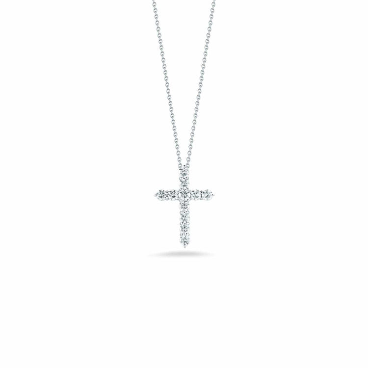 Shop Roberto Coin 18K White Gold & Diamond Cross Pendant Necklace | Saks  Fifth Avenue