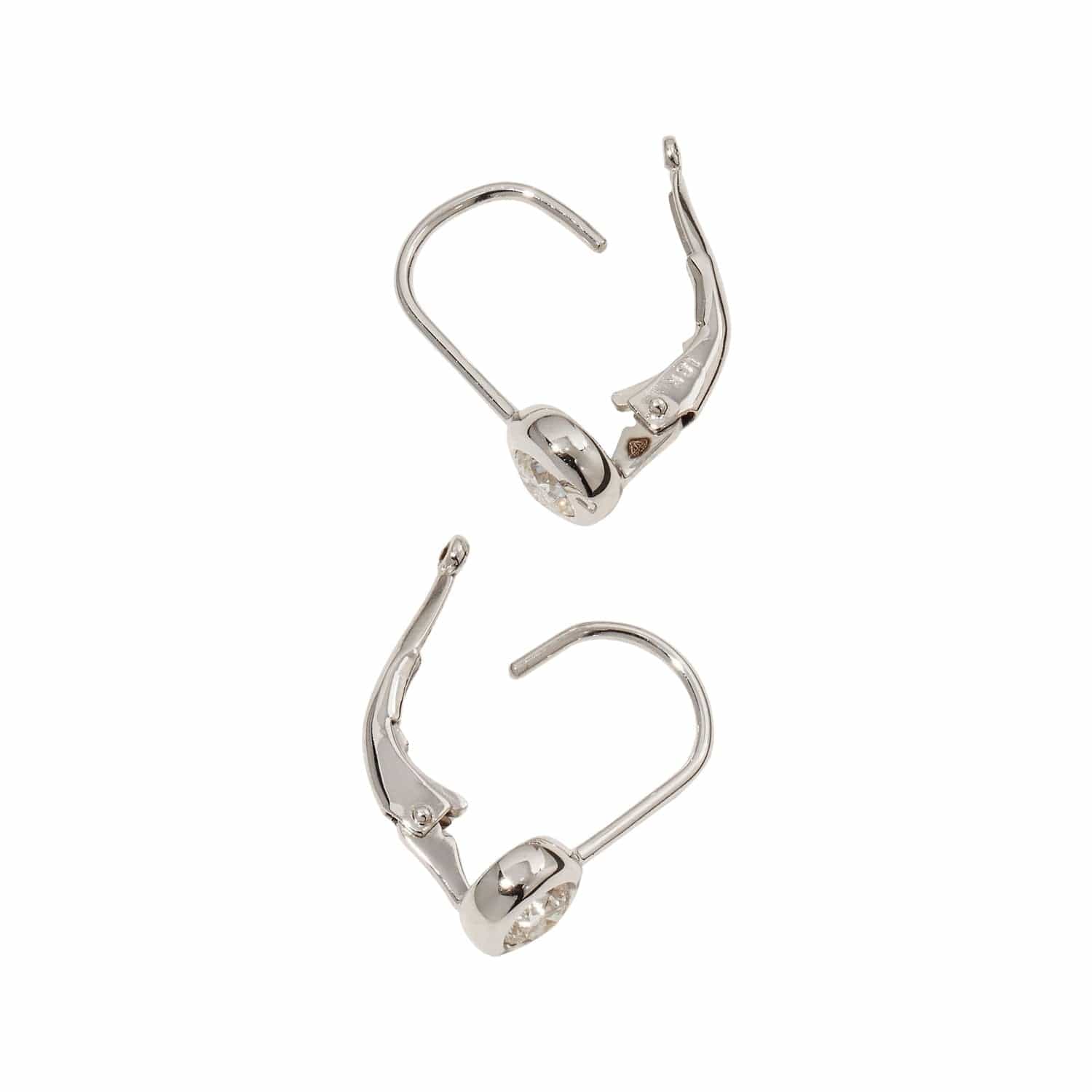 Diamond Drop Euro Wire Earrings - Roberto Coin- Diamond Cellar