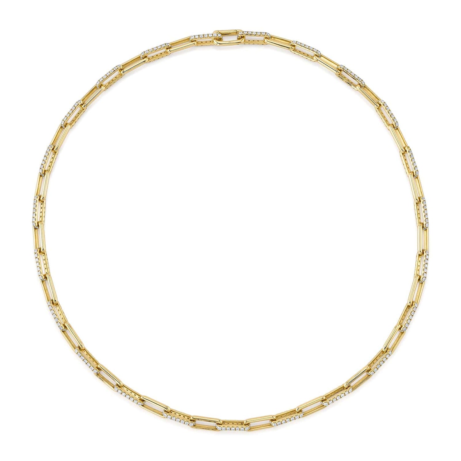 Diamond Paper Clip Link Necklace - Shy Creation- Diamond Cellar