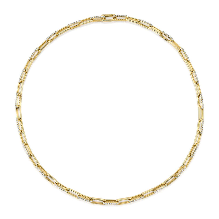 Diamond Paper Clip Link Necklace - Shy Creation- Diamond Cellar