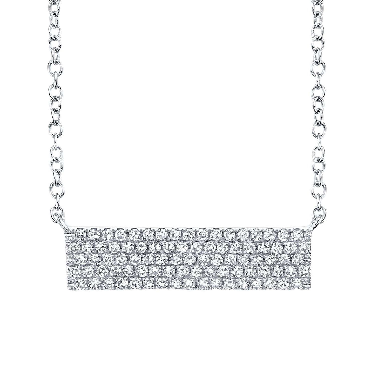 Diamond Pavé Bar Necklace - Shy Creation- Diamond Cellar