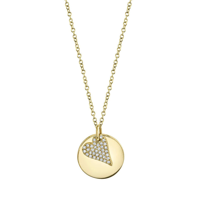 Diamond Pavé Heart Necklace - Shy Creation- Diamond Cellar