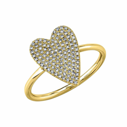 Diamond Pavé Heart Ring - Shy Creation- Diamond Cellar