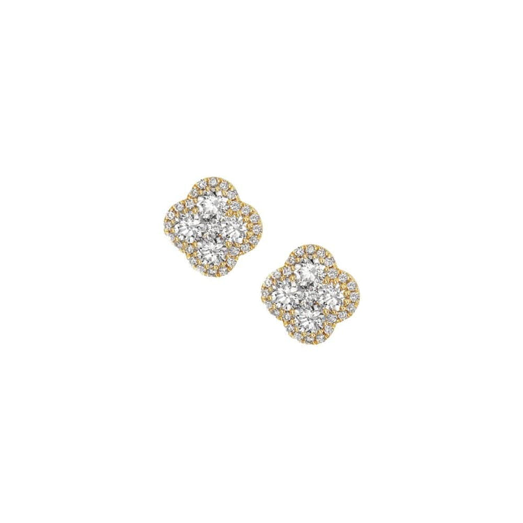Diamond Precious Pastel Clover Stud Earrings - Charles Krypell- Diamond Cellar
