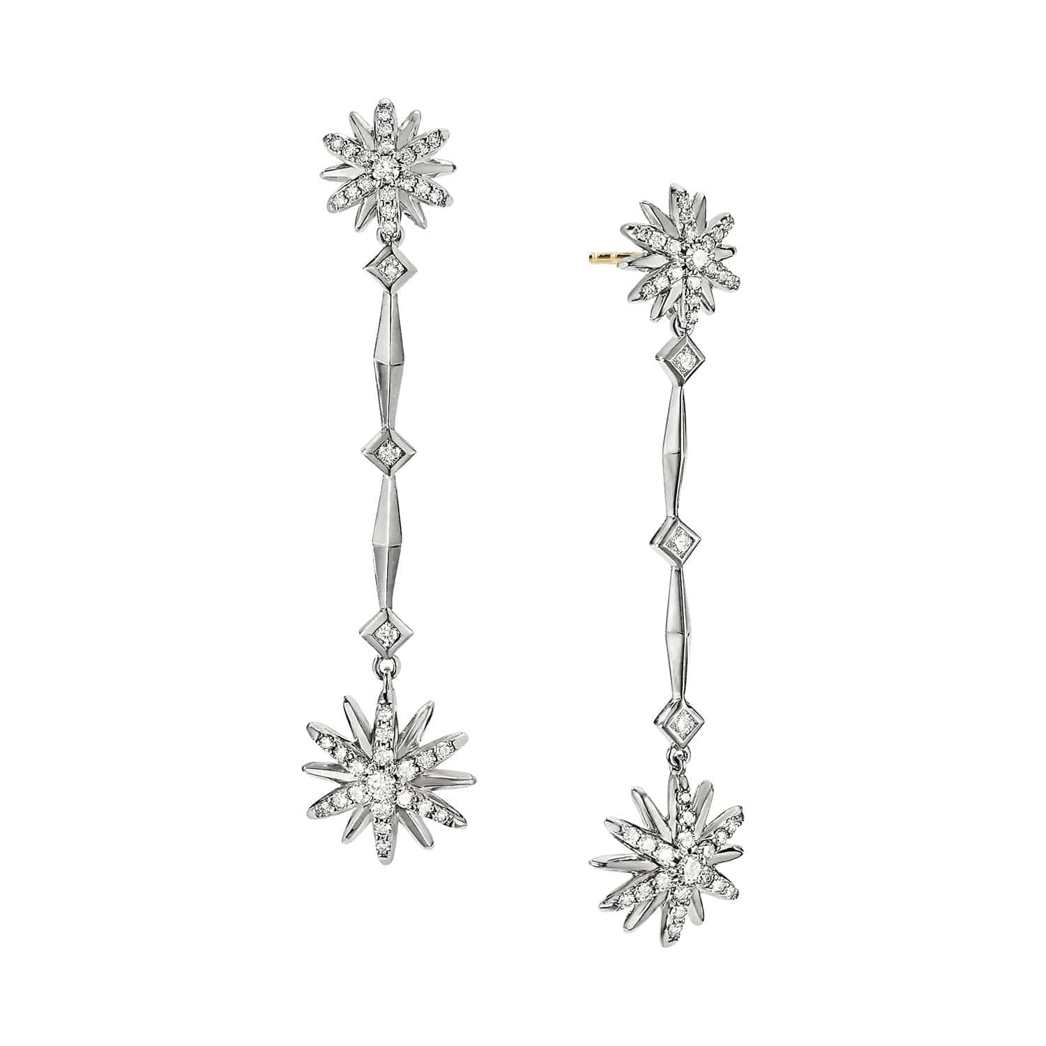 Diamond Starburst Long Drop Earrings - David Yurman- Diamond Cellar