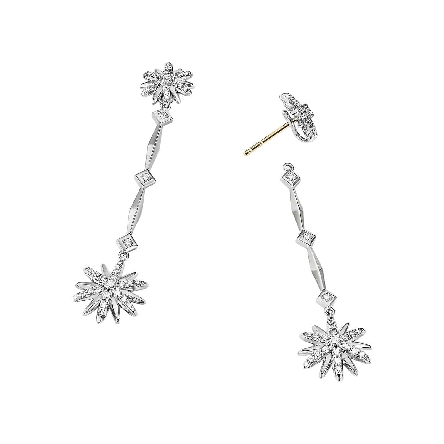 Diamond Starburst Long Drop Earrings - David Yurman- Diamond Cellar