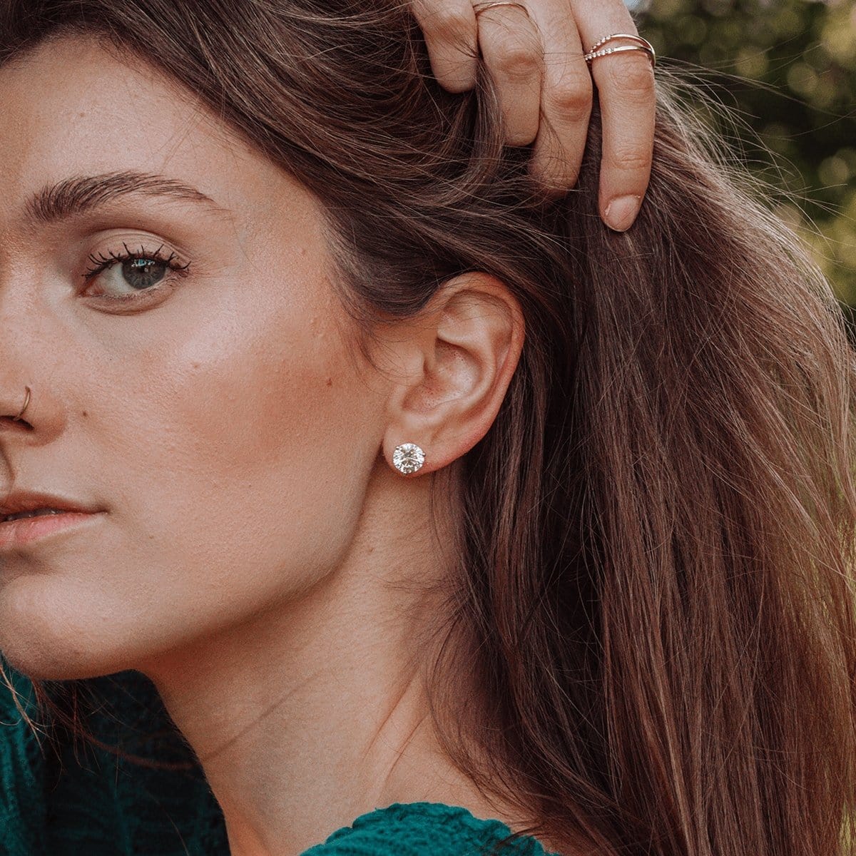 Nice diamond stud earrings Outlet