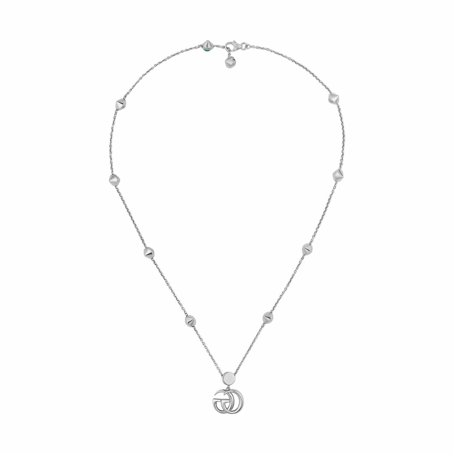 Double G Necklace with Mother of Pearl and Blue Topaz Stations
