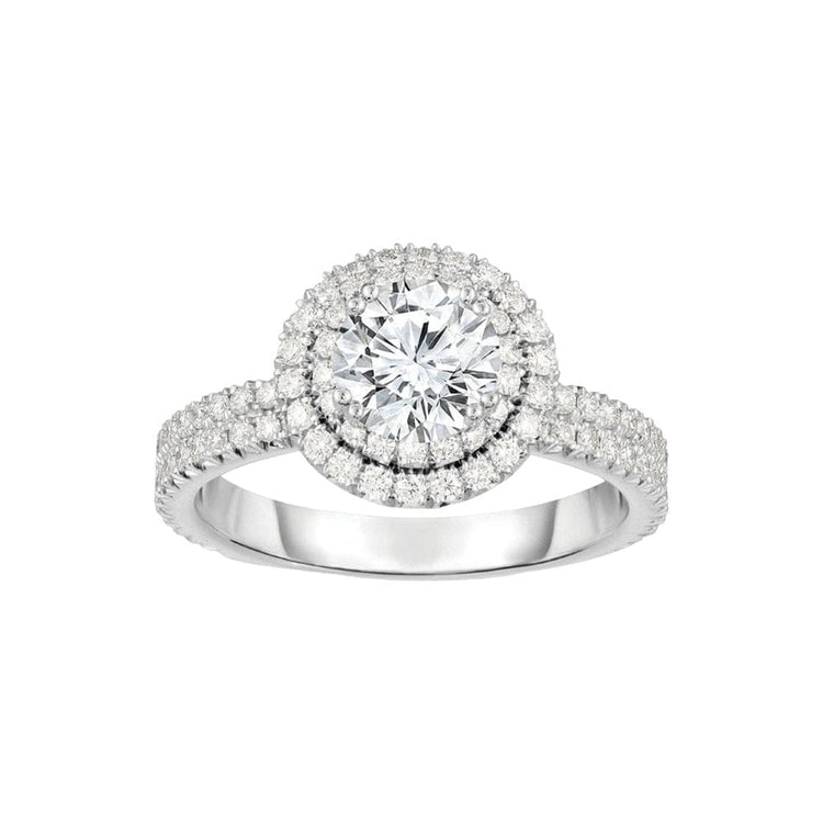 Double Halo Semi-Mount Ring - Diamond Cellar- Diamond Cellar