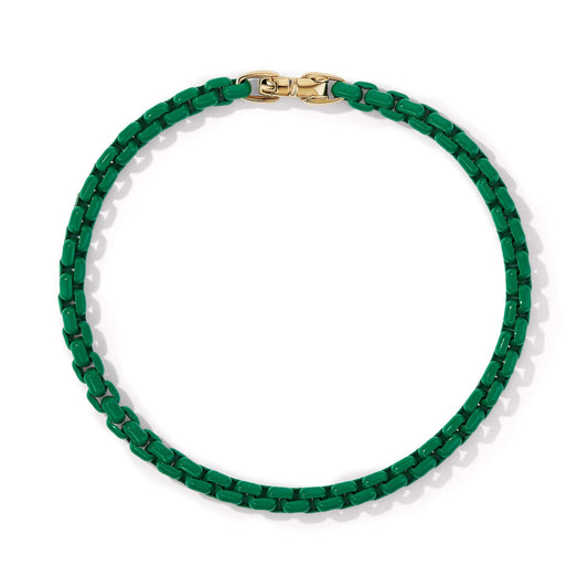 DY Bel Aire Chain Bracelet in Emerald Green with 14K Yellow Gold Accent - David Yurman- Diamond Cellar
