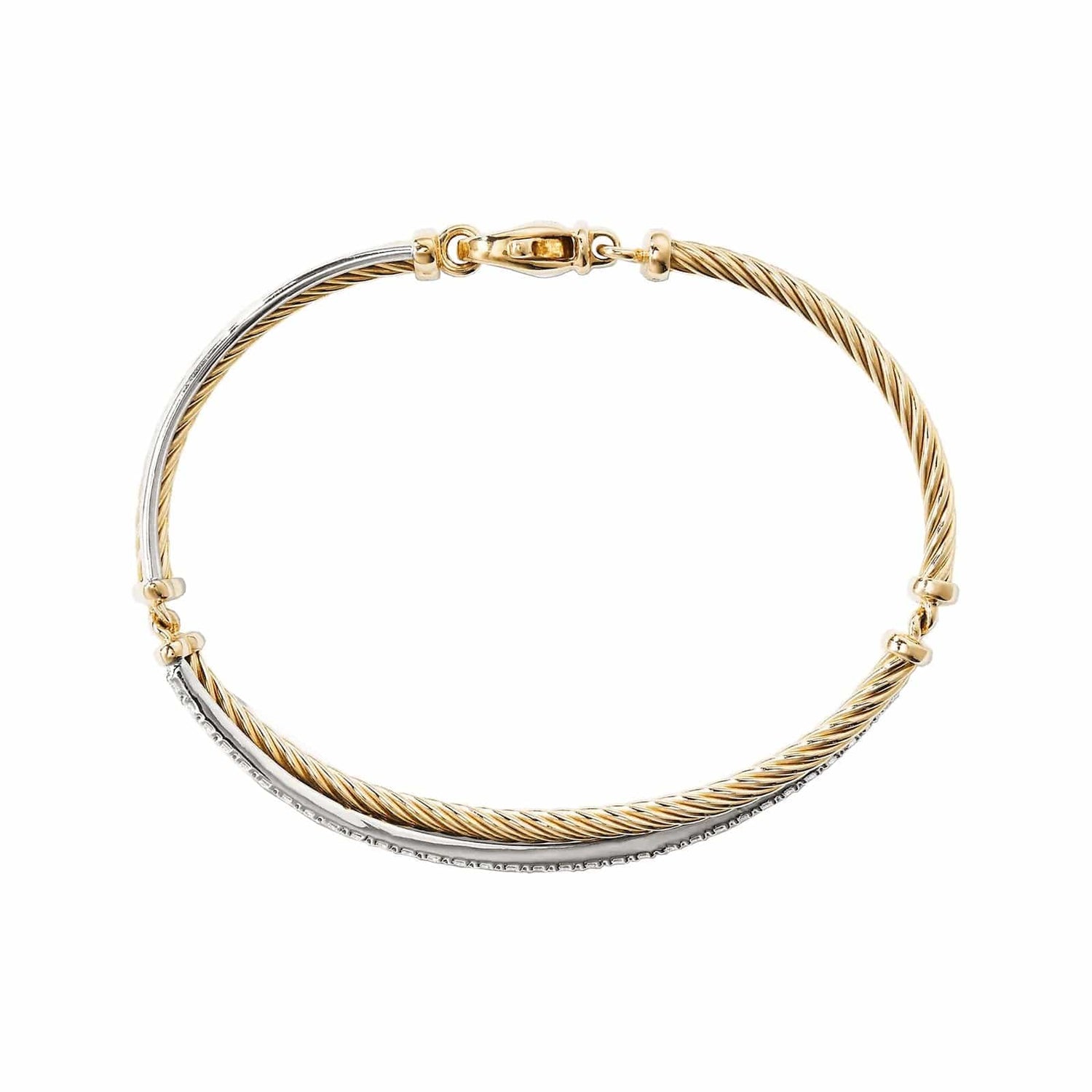 DY Crossover Bracelet with Diamonds - David Yurman- Diamond Cellar