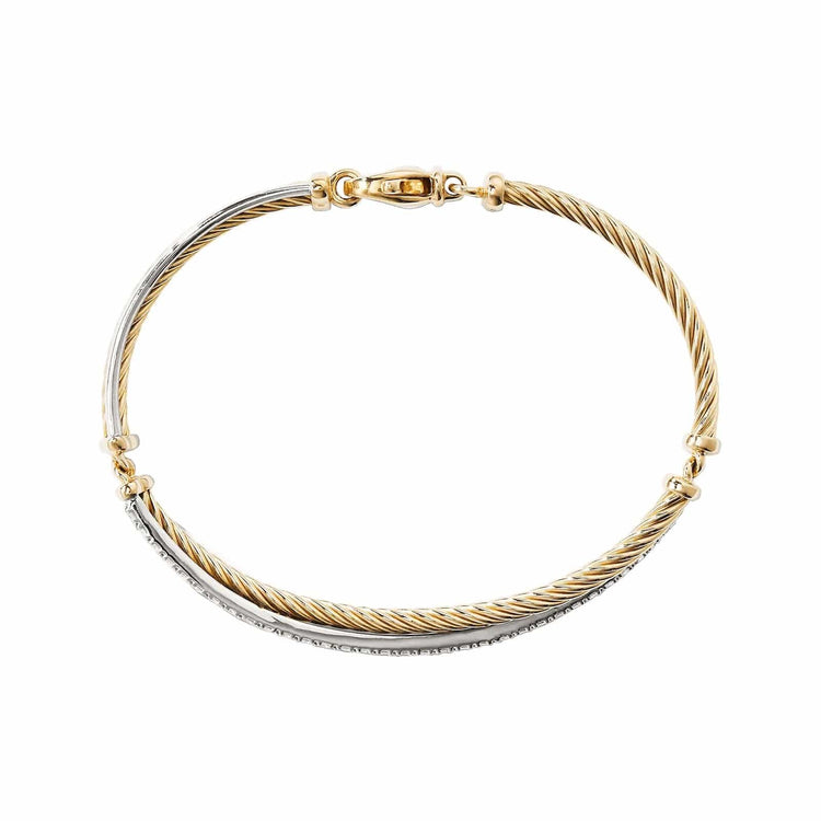 DY Crossover Bracelet with Diamonds - David Yurman- Diamond Cellar