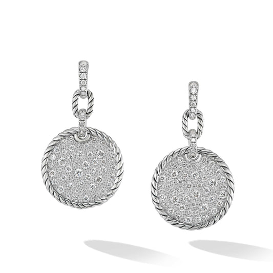 DY Elements Convertible Drop Earrings in Sterling Silver with Pave Diamonds - David Yurman- Diamond Cellar
