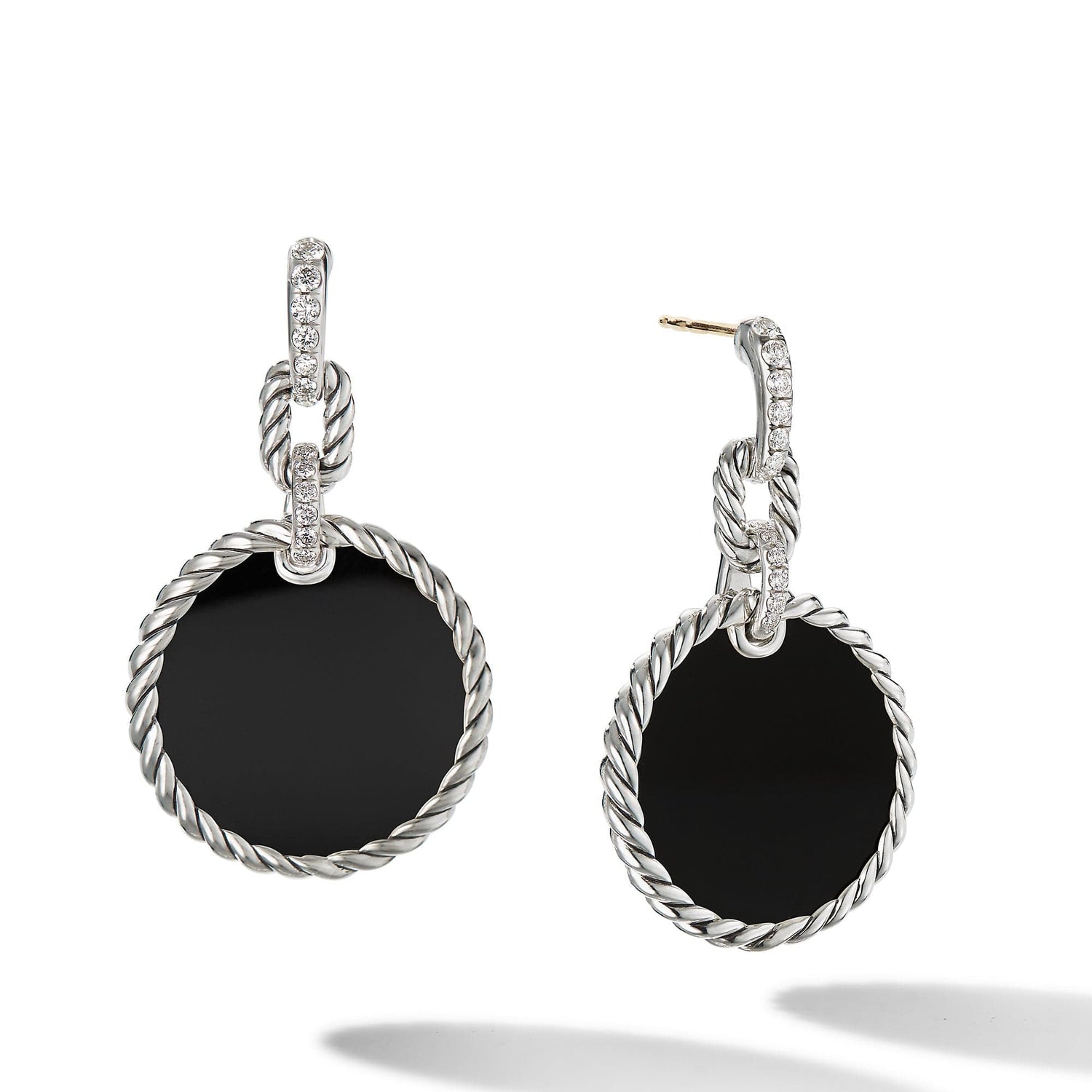 DY Elements Convertible Drop Earrings with Black Onyx and Pave Diamonds - David Yurman- Diamond Cellar