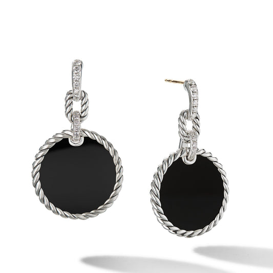 DY Elements Convertible Drop Earrings with Black Onyx and Pave Diamonds - David Yurman- Diamond Cellar