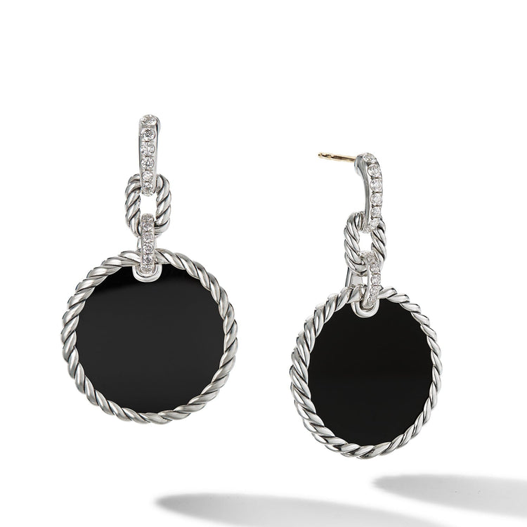 DY Elements Convertible Drop Earrings with Black Onyx and Pave Diamonds - David Yurman- Diamond Cellar