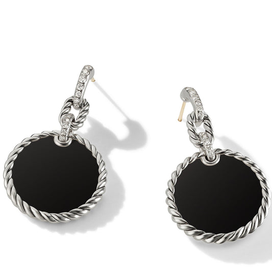 DY Elements Convertible Drop Earrings with Black Onyx and Pave Diamonds - David Yurman- Diamond Cellar