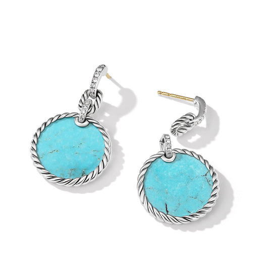 DY Elements Convertible Drop Earrings with Turquoise and Pave Diamonds - David Yurman- Diamond Cellar