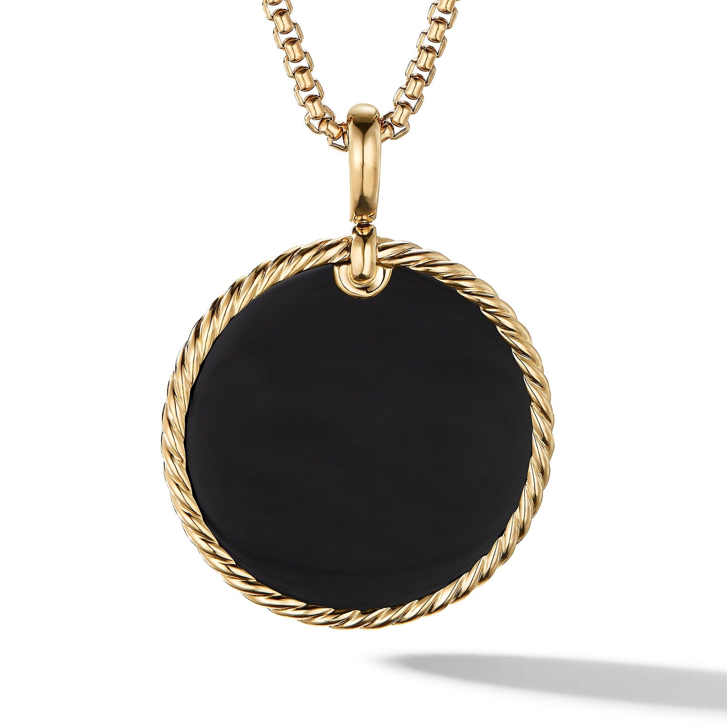 DY Elements Disc Pendant in 18K Yellow Gold with Black Onyx Reversible to Mother of Pearl - David Yurman- Diamond Cellar
