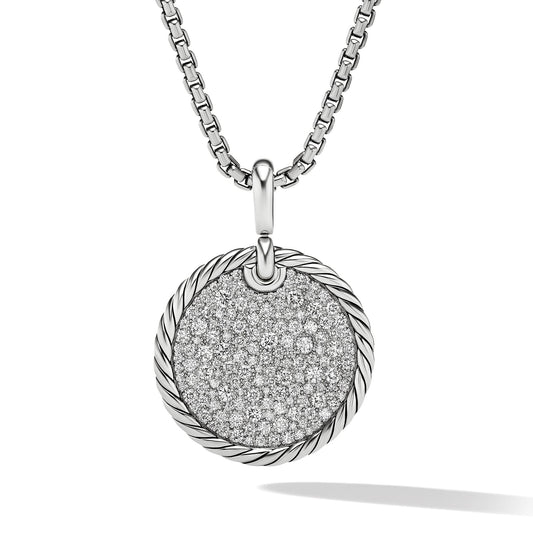 DY Elements Disc Pendant with Pave Diamonds - David Yurman- Diamond Cellar