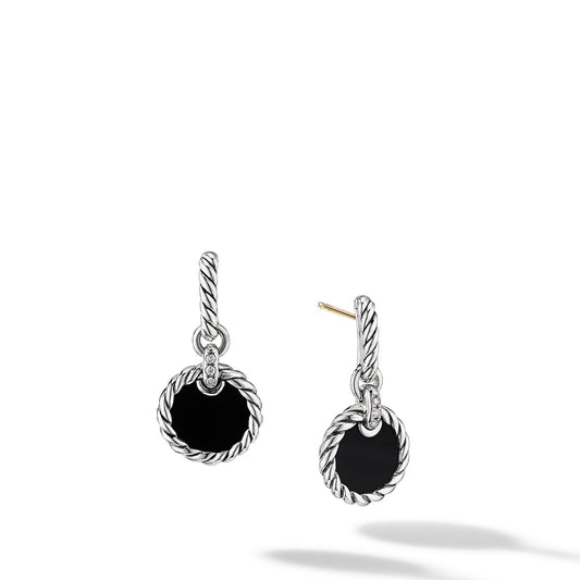 DY Elements Drop Earrings with Black Onyx and Pave Diamonds - David Yurman- Diamond Cellar