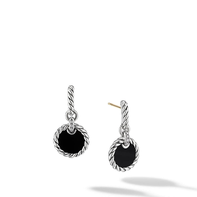 DY Elements Drop Earrings with Black Onyx and Pave Diamonds - David Yurman- Diamond Cellar