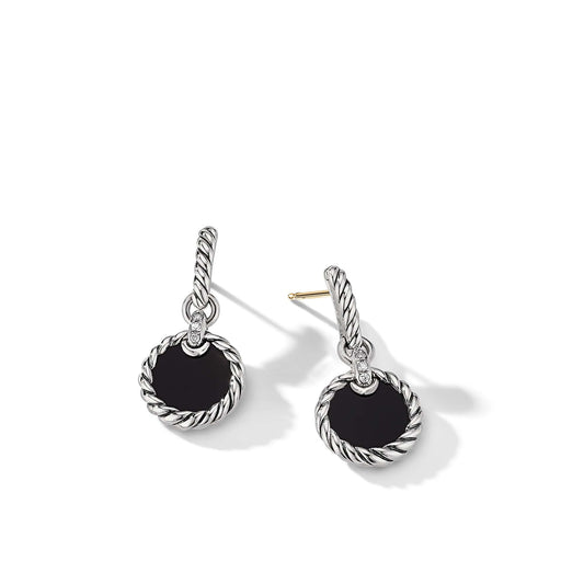DY Elements Drop Earrings with Black Onyx and Pave Diamonds - David Yurman- Diamond Cellar