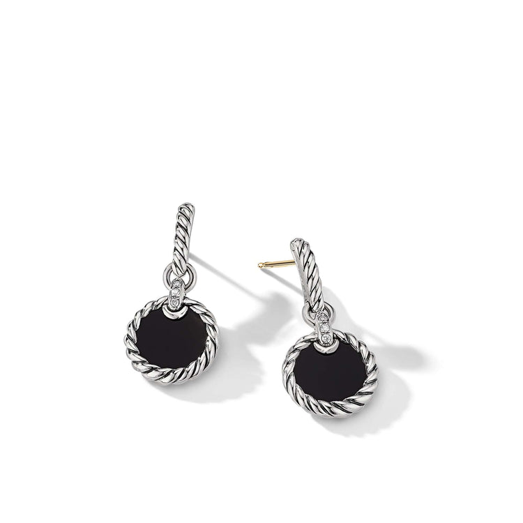 DY Elements Drop Earrings with Black Onyx and Pave Diamonds - David Yurman- Diamond Cellar