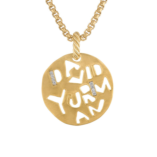 DY Elements Graffiti Pendant in 18K Yellow Gold with Diamonds - David Yurman- Diamond Cellar