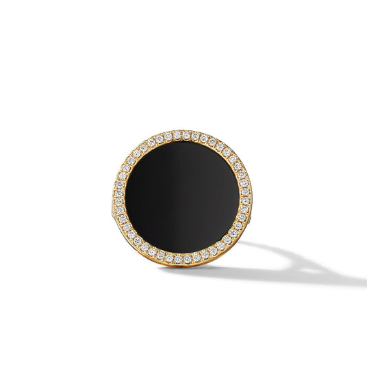 DY Elements Ring in 18K Yellow Gold with Black Onyx and Pave Diamonds - David Yurman- Diamond Cellar
