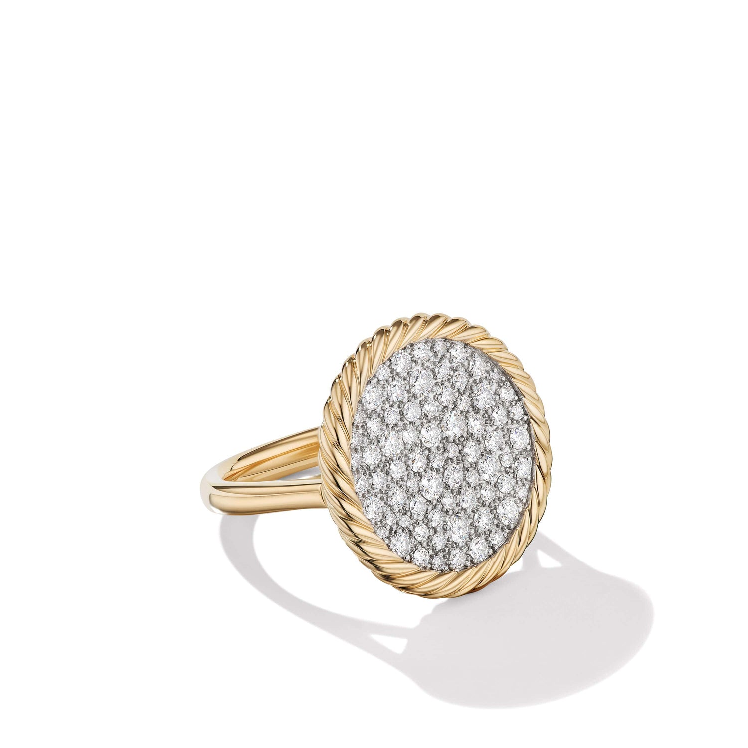 DY Elements Ring in 18K Yellow Gold with Pave Diamonds - David Yurman- Diamond Cellar