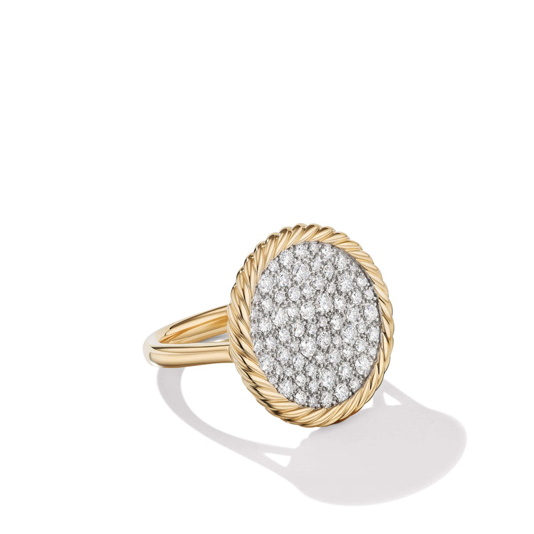 DY Elements Ring in 18K Yellow Gold with Pave Diamonds - David Yurman- Diamond Cellar