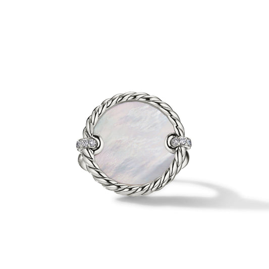 DY Elements Ring with Mother of Pearl and Pave Diamonds - David Yurman- Diamond Cellar