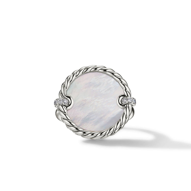 DY Elements Ring with Mother of Pearl and Pave Diamonds - David Yurman- Diamond Cellar