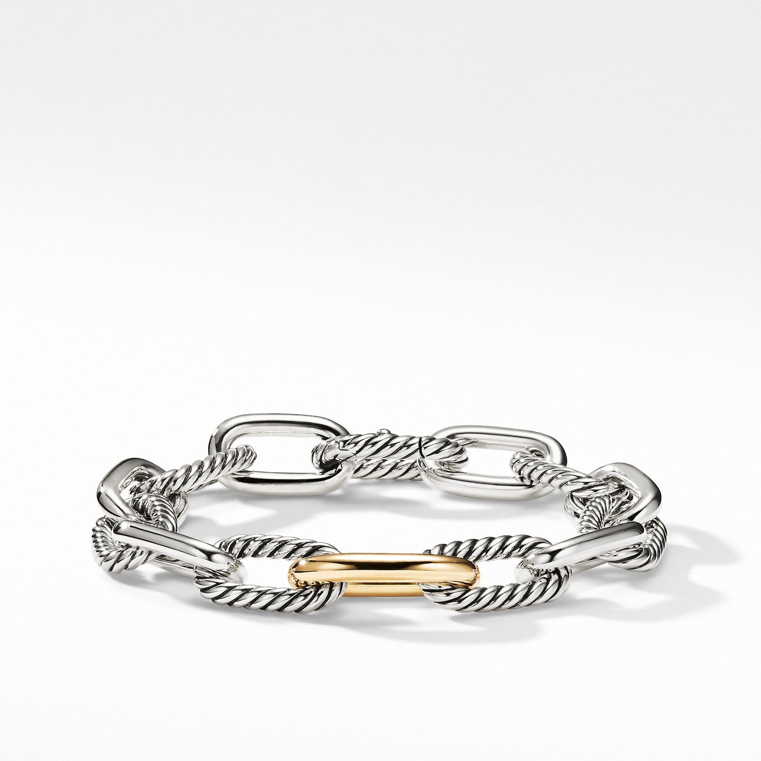 DY Madison Medium Bracelet with 18K Gold, 11mm - David Yurman- Diamond Cellar