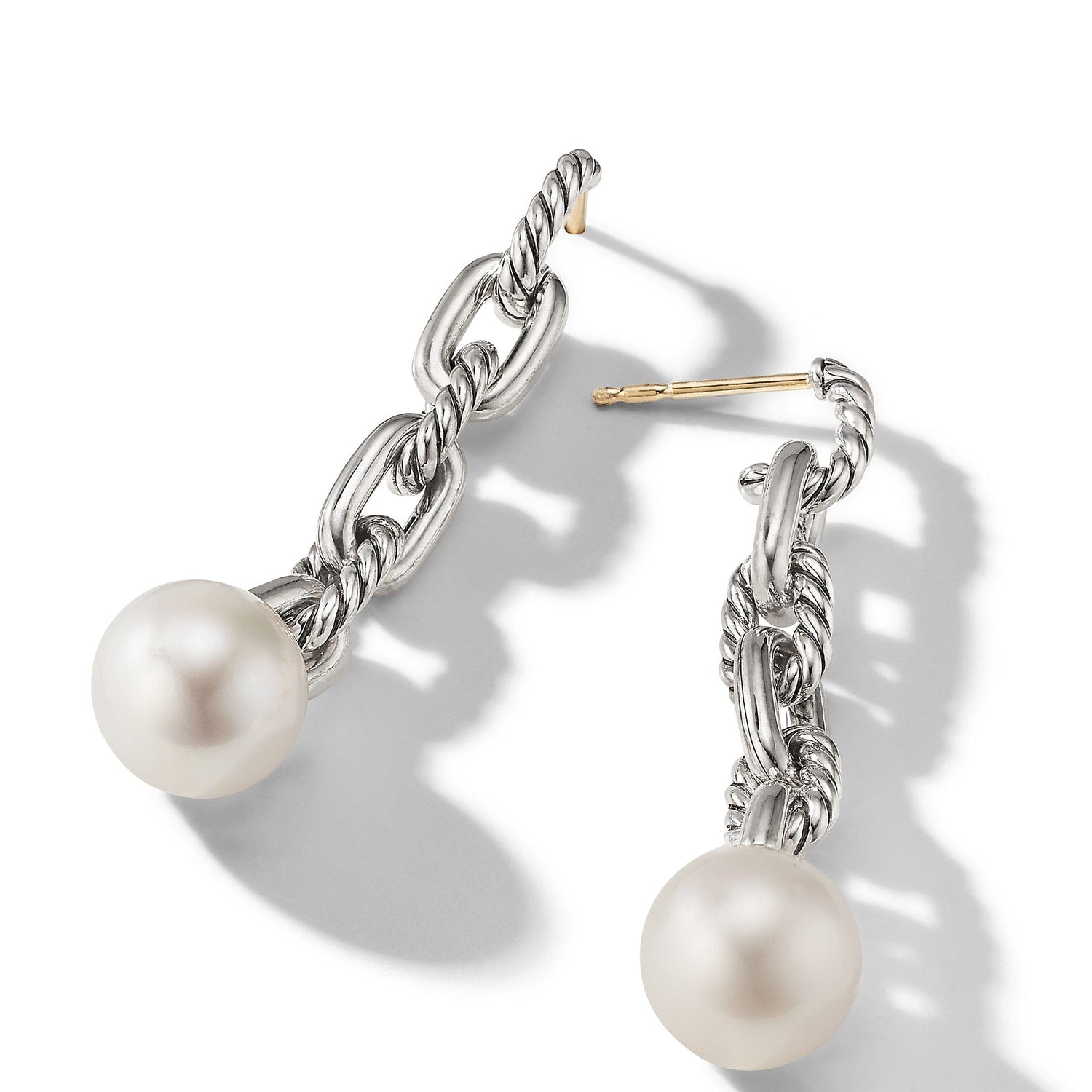 DY Madison Pearl Chain Drop Earrings - David Yurman- Diamond Cellar