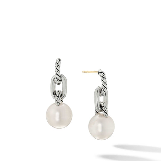DY Madison Pearl Chain Drop Earrings in Sterling Silver - David Yurman- Diamond Cellar