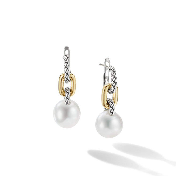 DY Madison Pearl Chain Drop Earrings with 18K Yellow Gold - David Yurman- Diamond Cellar