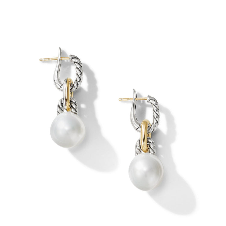 DY Madison Pearl Chain Drop Earrings with 18K Yellow Gold - David Yurman- Diamond Cellar