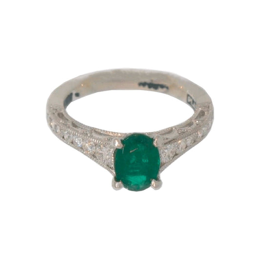 Emerald and Diamond Ring - Diamond Cellar- Diamond Cellar