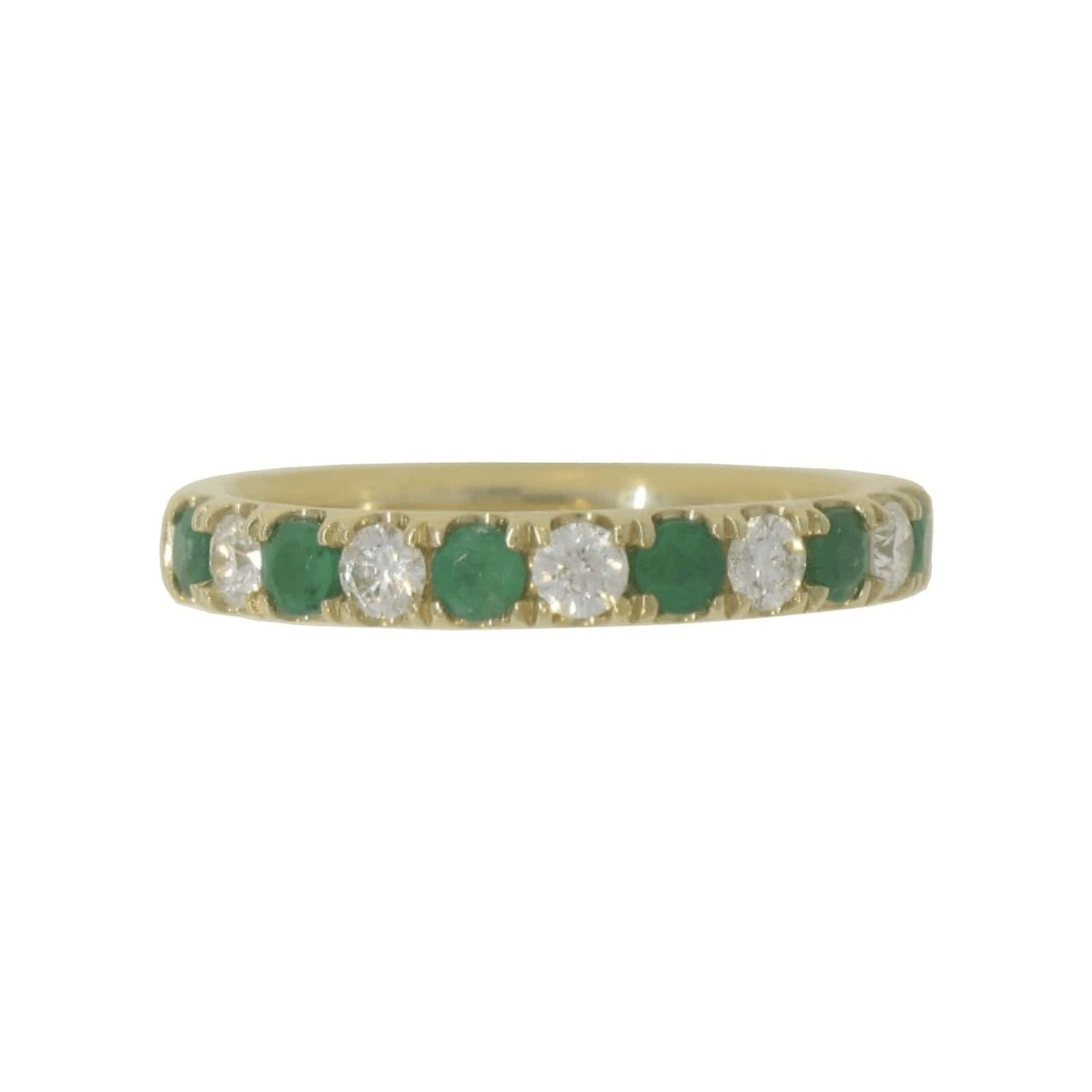 Emerald & Diamond Comfort Fit Band - Diamond Cellar- Diamond Cellar