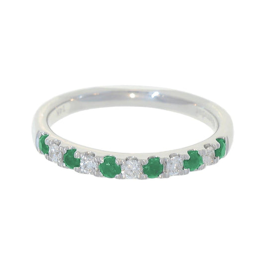 Emerald & Diamond Comfort Fit Band - Forevermark- Diamond Cellar