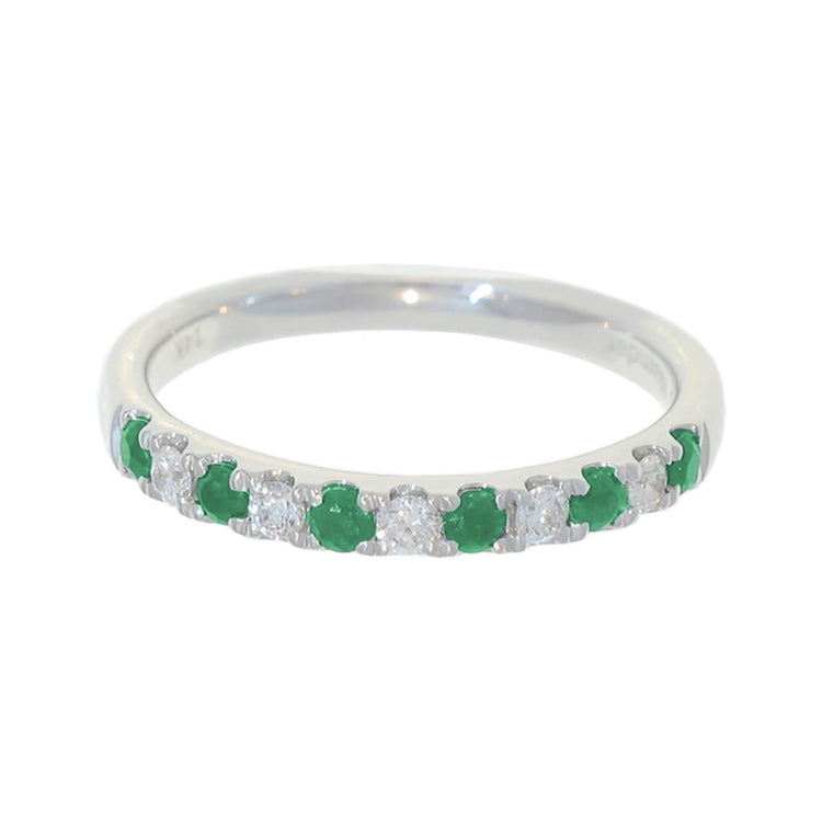Emerald & Diamond Comfort Fit Band - Forevermark- Diamond Cellar