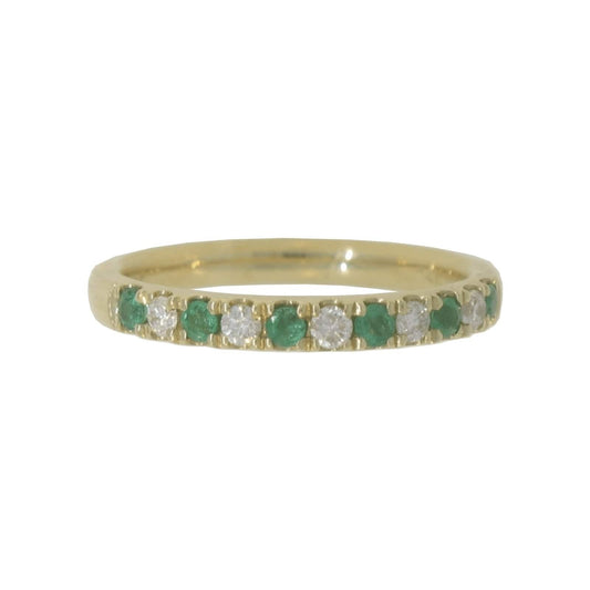 Emerald & Diamond Comfort Fit Band - Diamond Cellar- Diamond Cellar