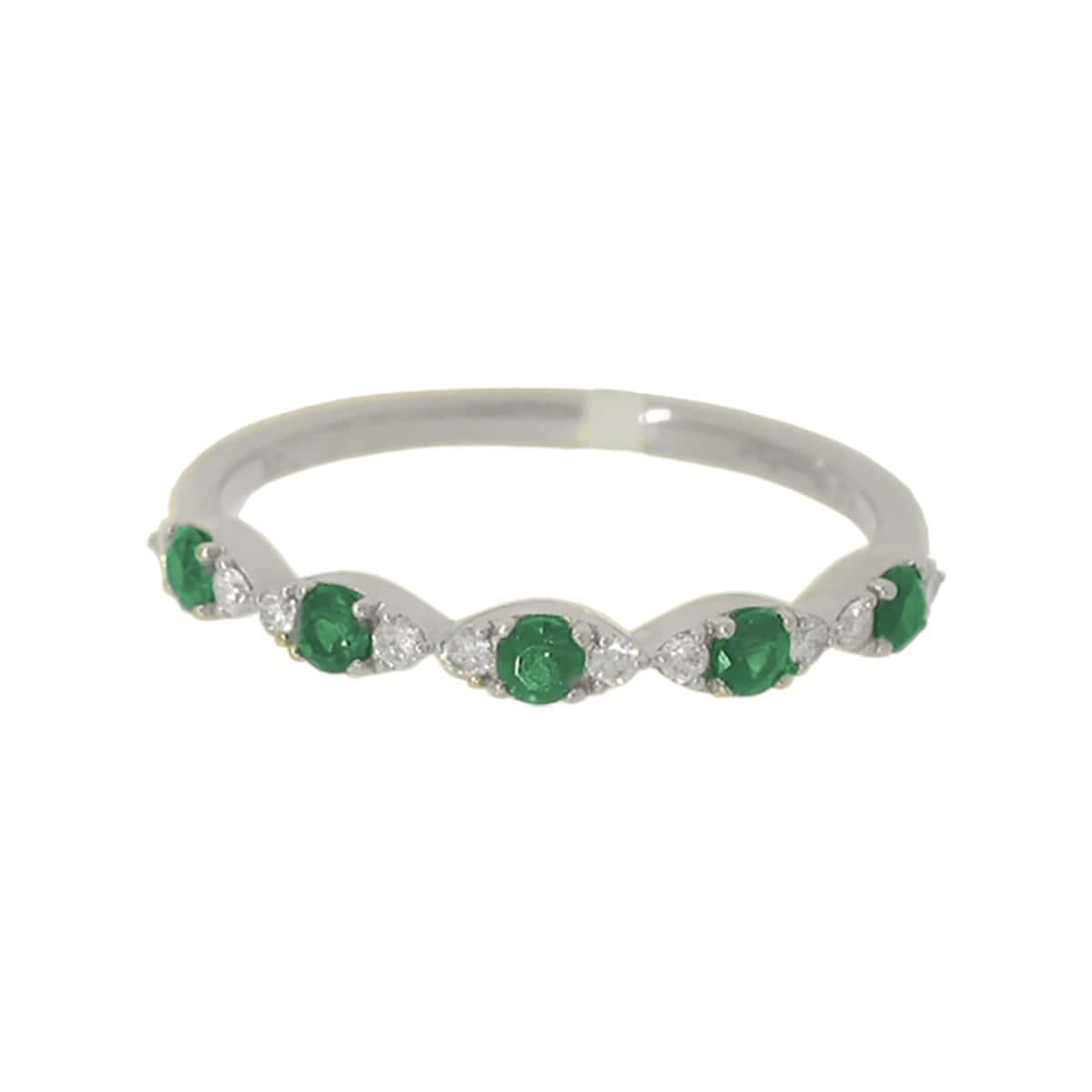 Emerald & Diamond Stackable Band - Forevermark- Diamond Cellar